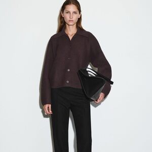 COS sculpted merino wool short jacket